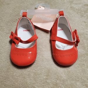 Gymboree Treats and Trucks patent leather crib shoes